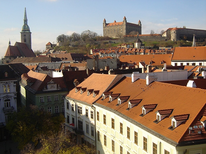 Castelo de Bratislava na capital, Eslováquia, Leste Europeu